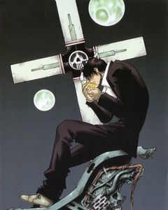 TRIGUN 複製原画　wolfwood Nicholas D. Wolfwood - Two Moons Rising - Trigun | Signed by