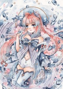 Pearl of Wisdom Kokomi Watercolor Print by @Cherriuki