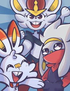Scorbunny, Raboot, Cinderace - Pokemon