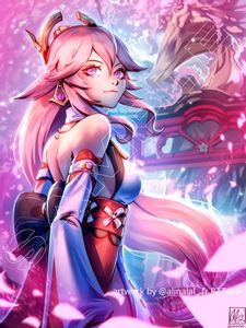 Yae Miko "In the Pink" - Large Holographic